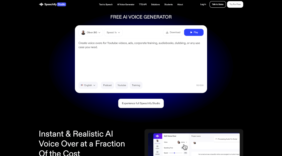 Speechify Studio - AI Voice Generator
