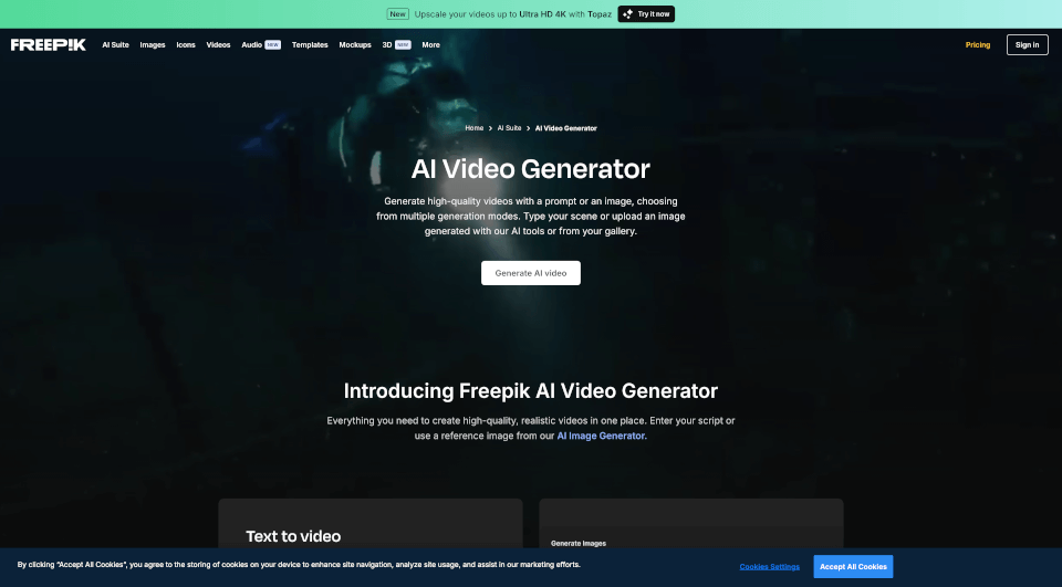Freepik AI Video Generator