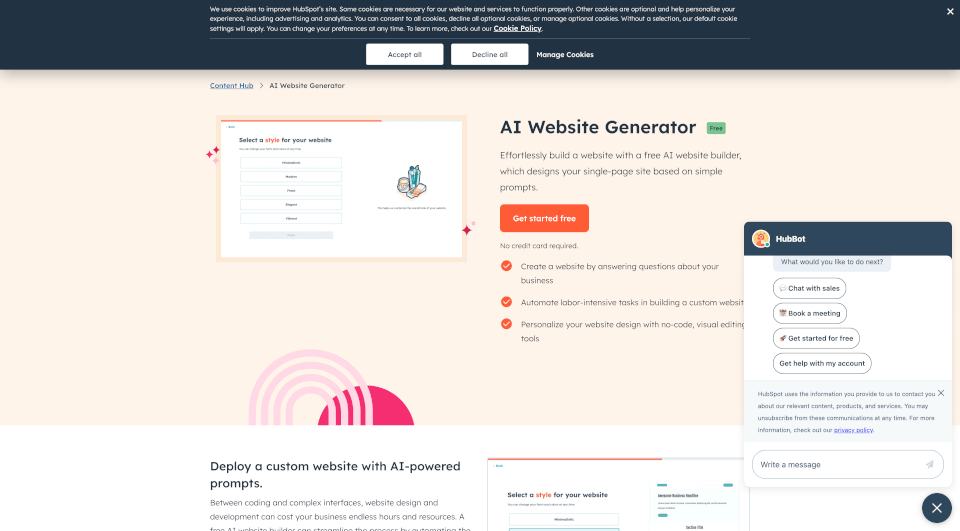 HubSpot AI Website Generator