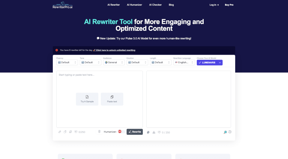 RewriterPro Free AI Text Humanizer For Natural Sounding Content 