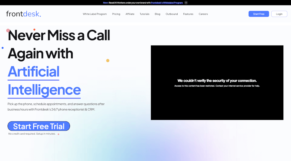 Frontdesk | AI Phone Receptionist
