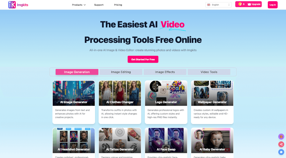 Imgkits - Top AI Image & Video Processing Tools Online