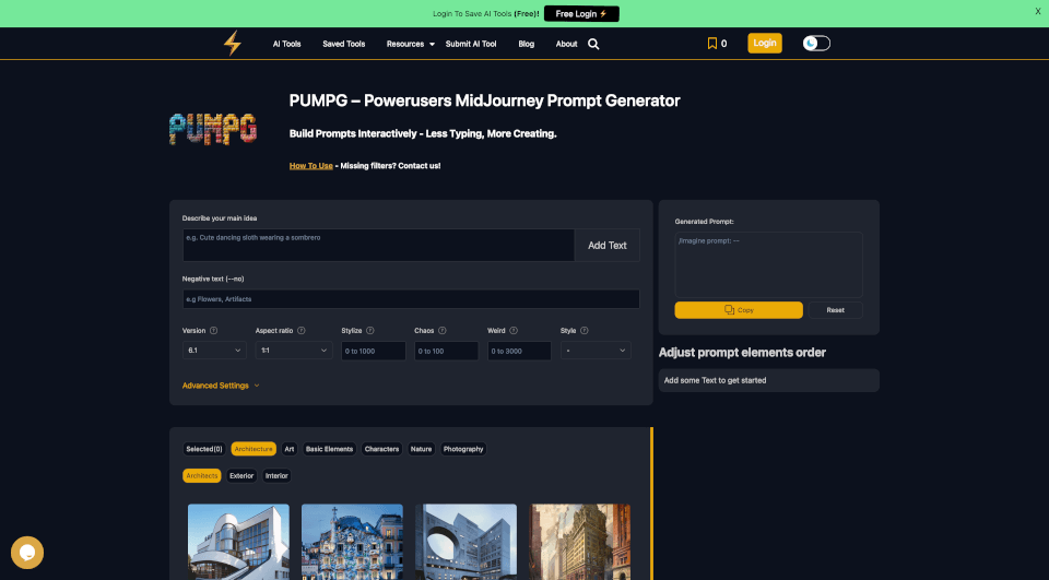 PUMPG - Powerusers MidJourney Prompt Generator