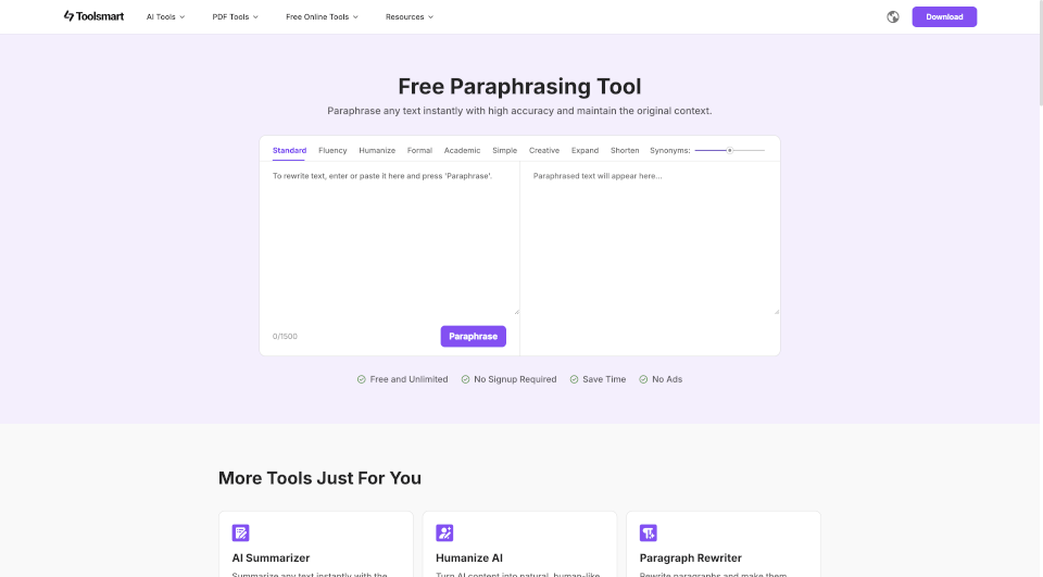 Free Paraphrasing Tool