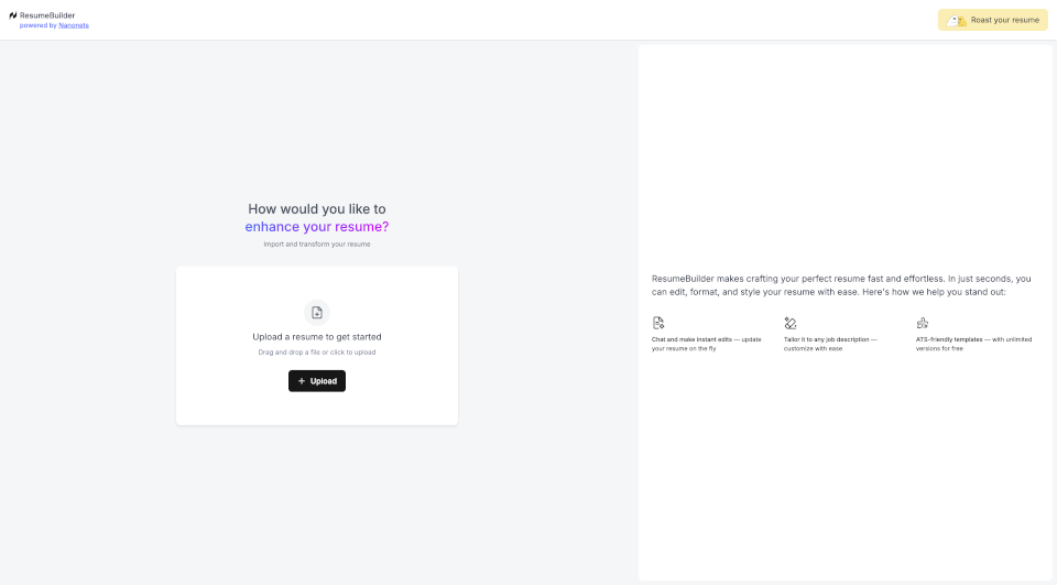 Nanonets Resume Builder