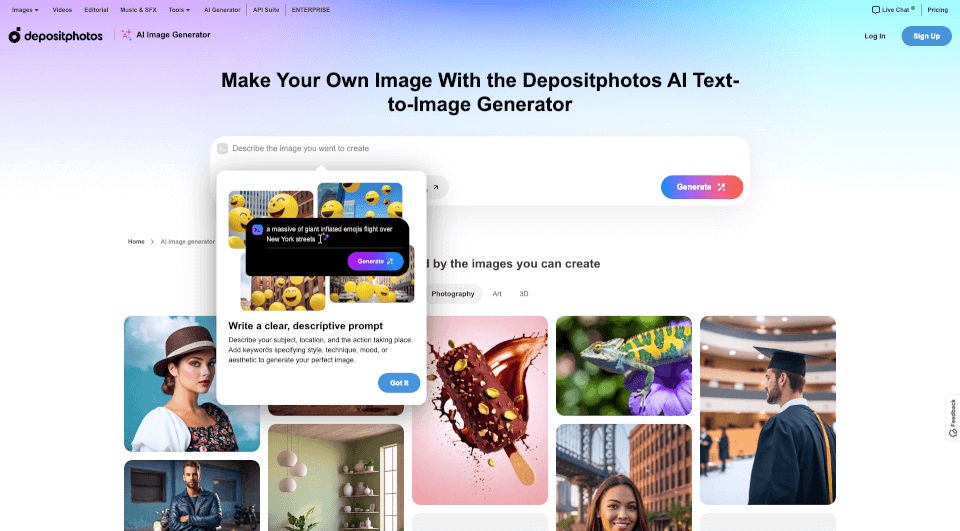 Depositphotos AI Image Generator
