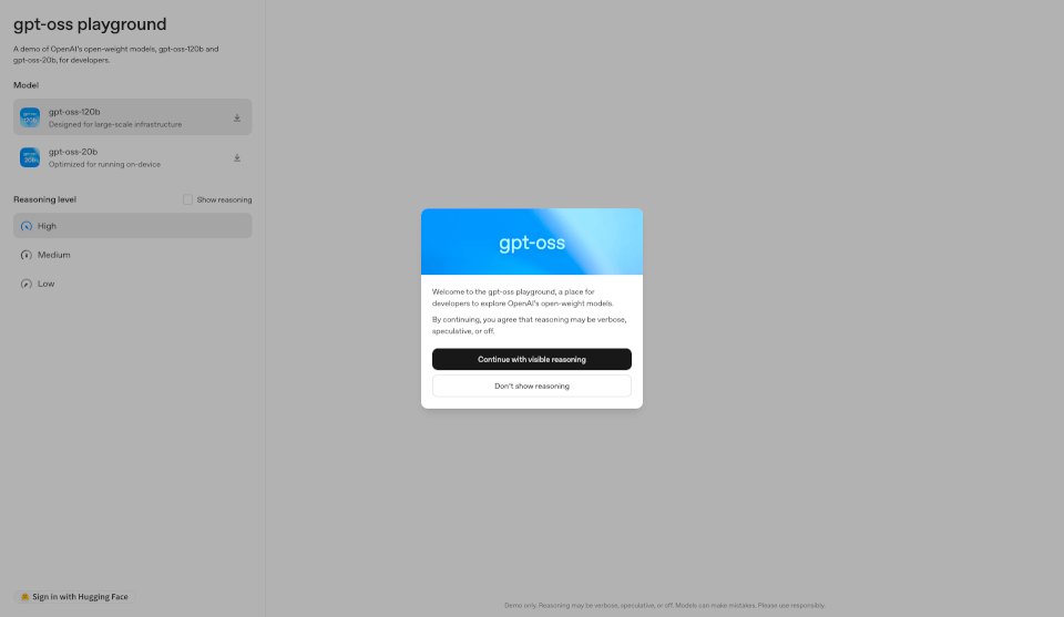 gpt-oss playground