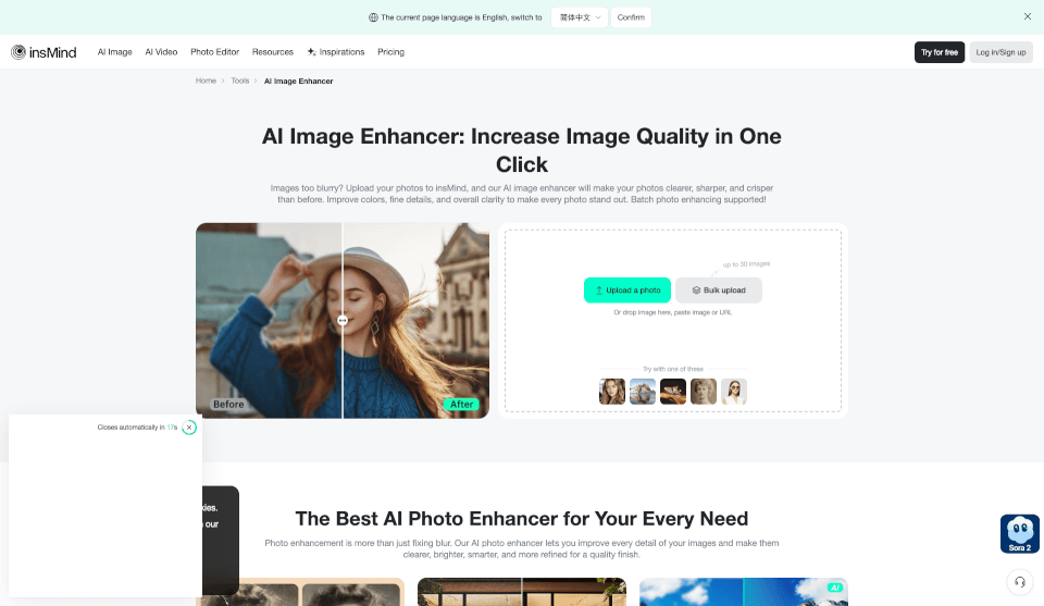 insMind AI Image Enhancer