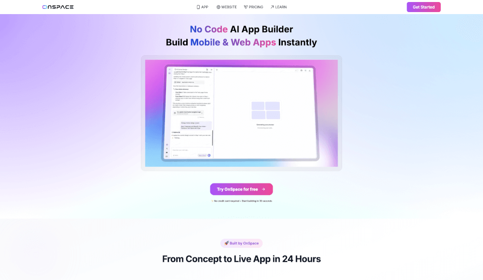 OnSpace.AI: App Builder AI No-code Platform