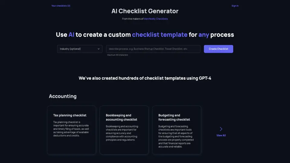 Checklist Generator