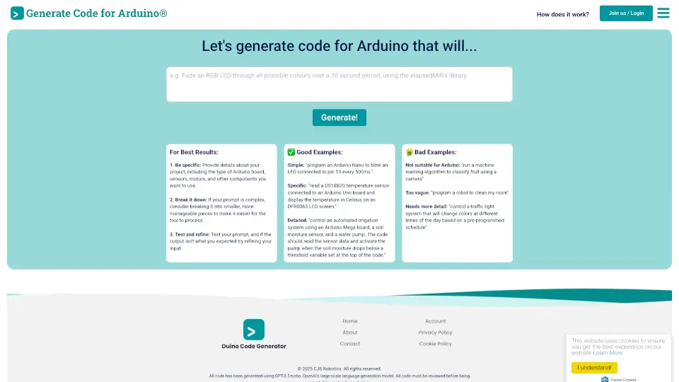 Code Generator for Arduino