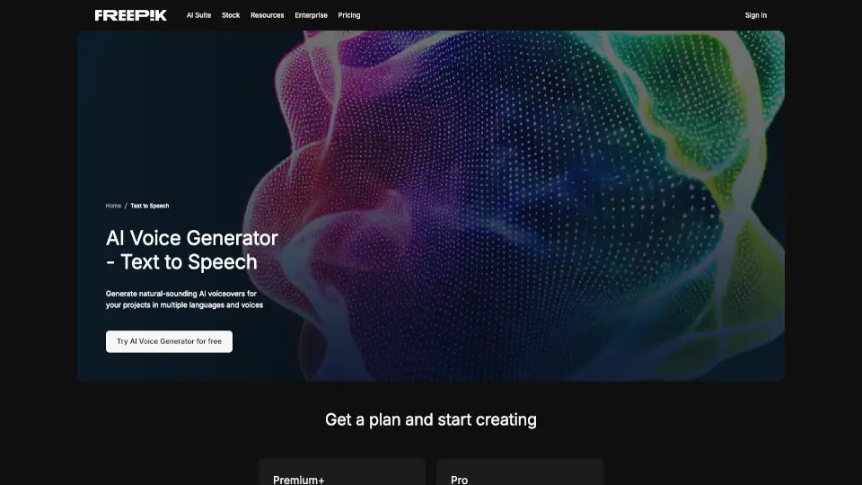 Freepik AI Voice Generator
