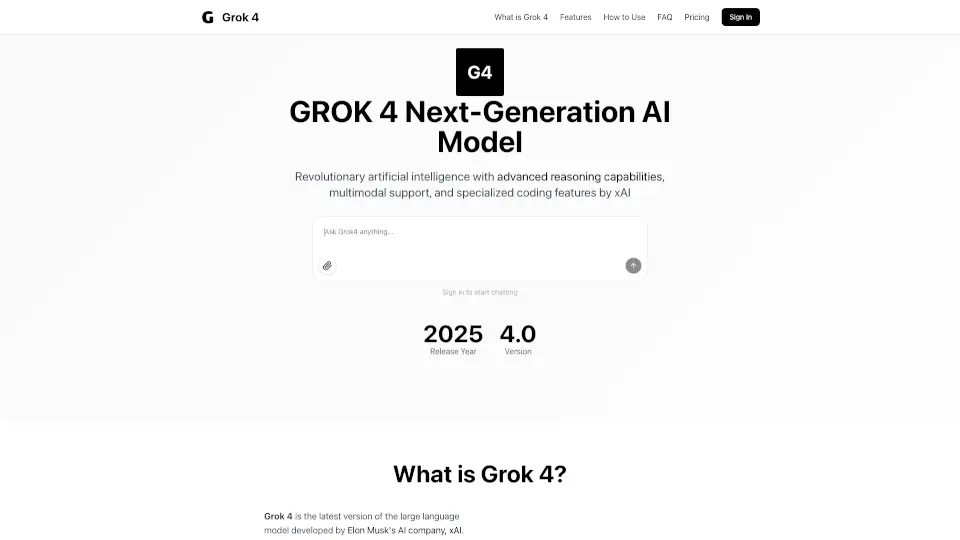 Grok 4 - Next-Generation AI Model by xAI