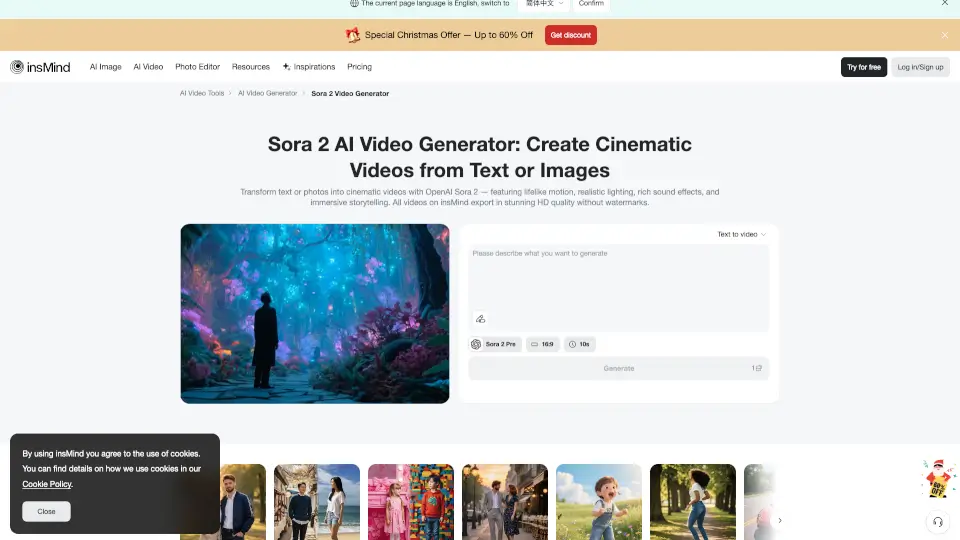 Sora 2 AI Video Generator – Text & Image to Video Online by insMind