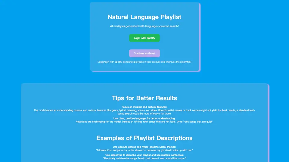 Natural Language Playlist