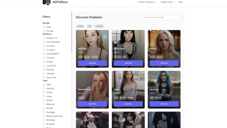 NSFWBots - AI Sex Chatbot List