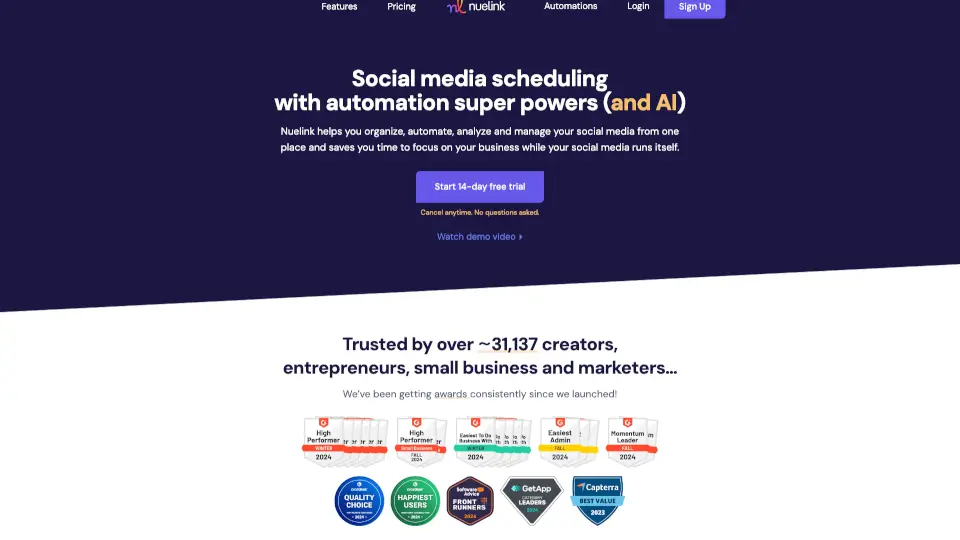 Nuelink - Social Media Scheduling and Automation Tool