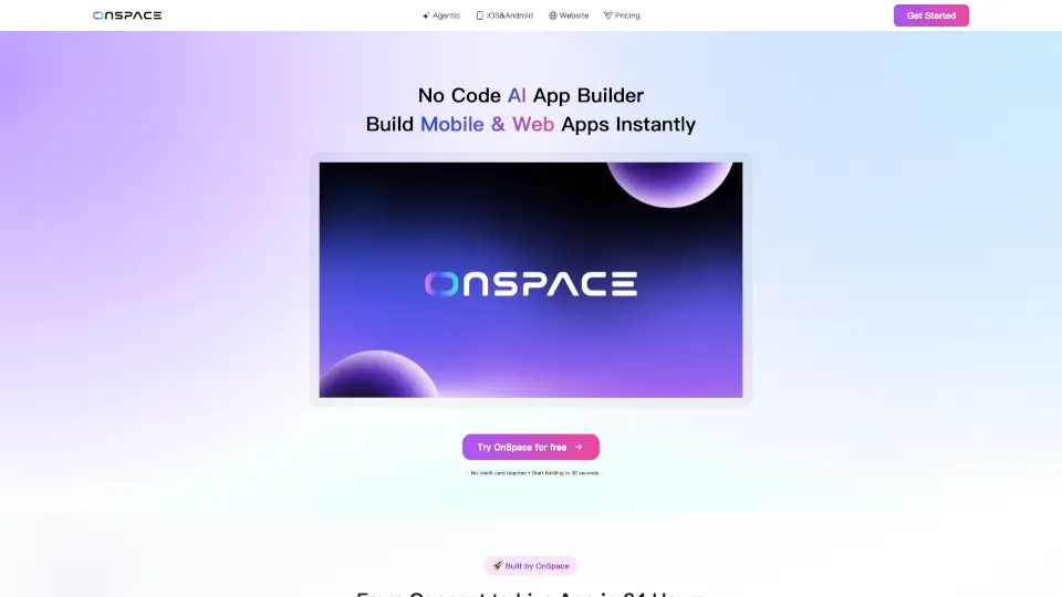 OnSpace.AI: App Builder AI No-code Platform