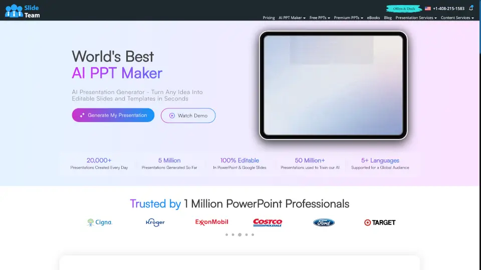 SlideTeam AI Presentation Generator