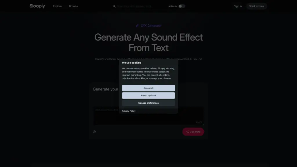 SFX Generator - Generate Any Sound Effect From Text