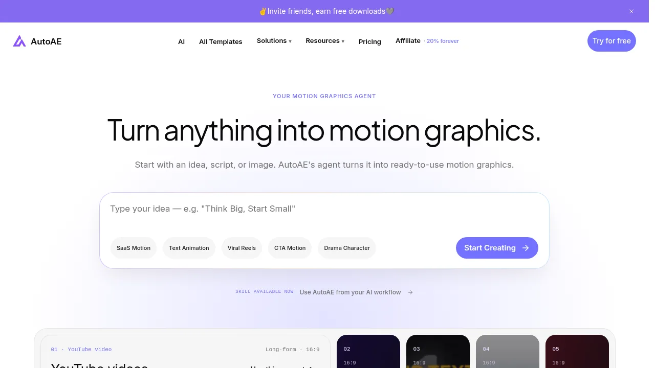 AutoAE: Viral Hooks & YouTube Video Online Generator