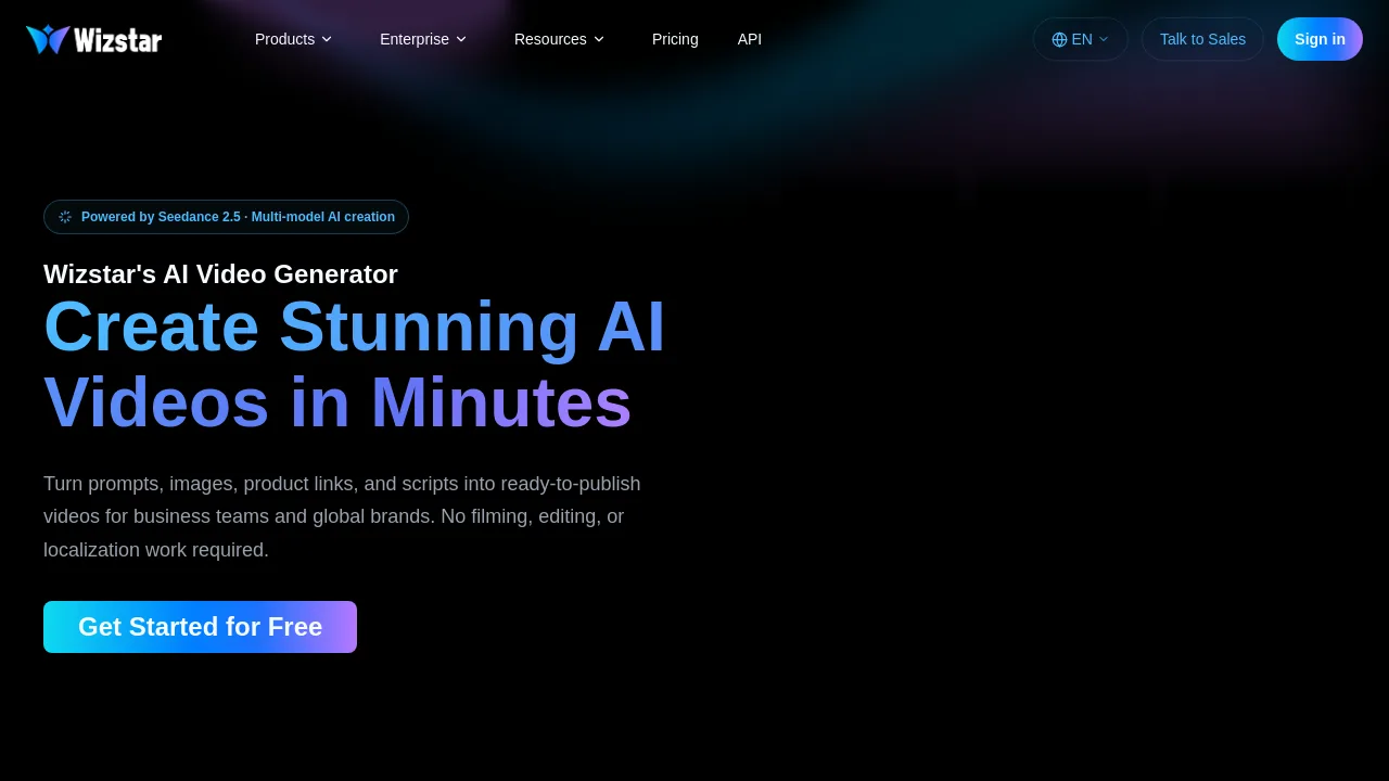 Wizstar AI Video Generator