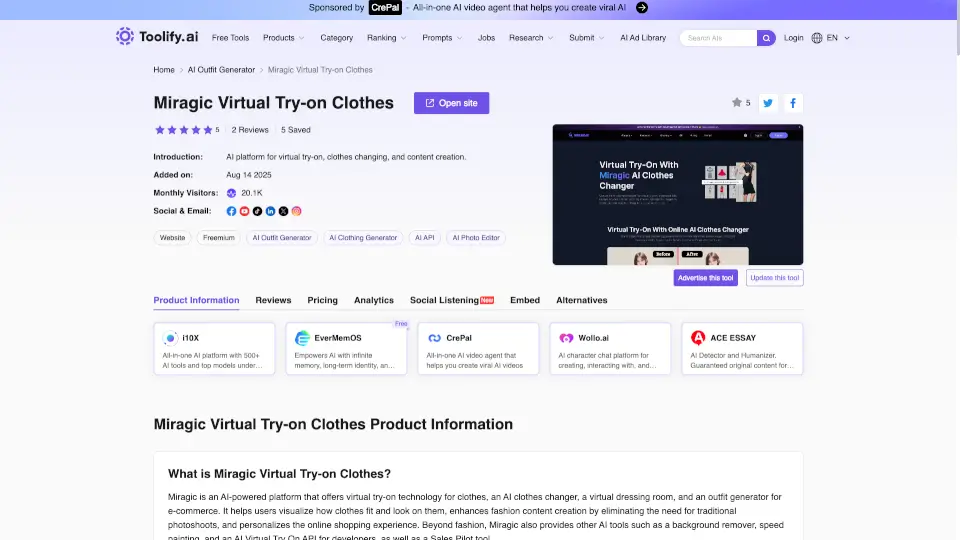 Miragic Virtual Try-on Clothes