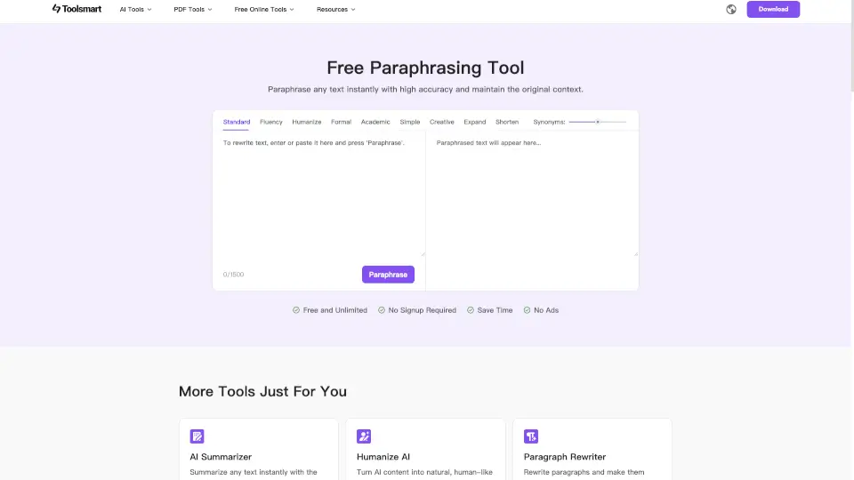 Free Paraphrasing Tool