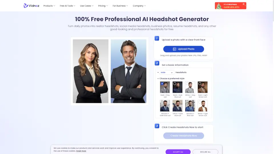Vidnoz Headshot Generator