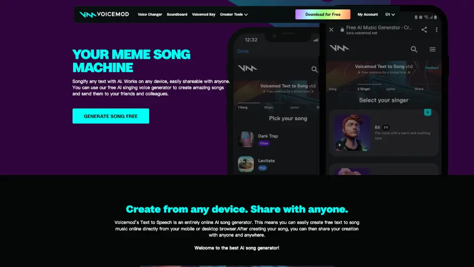 Voicemod Text to Song
