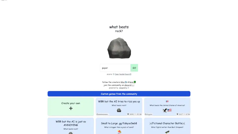 What Beats Rock Game