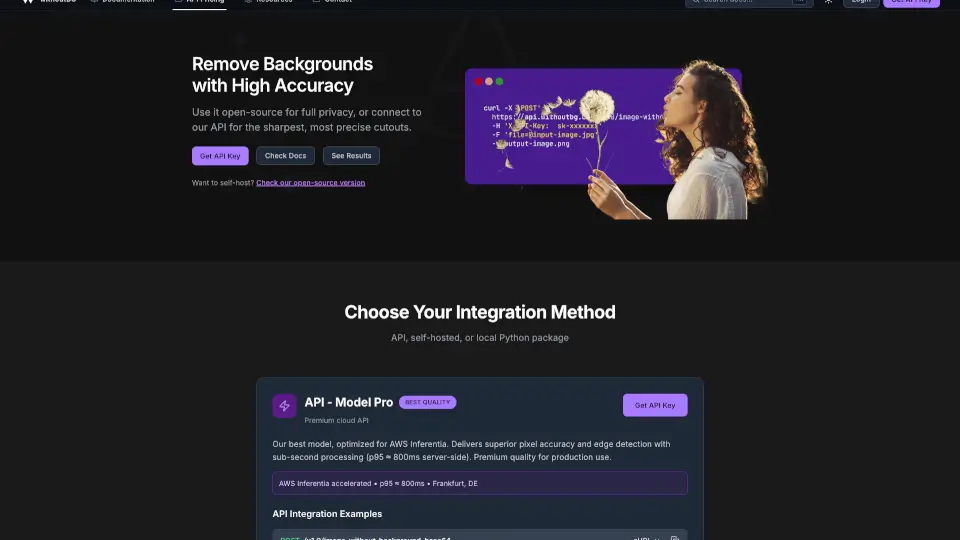 WithoutBG API